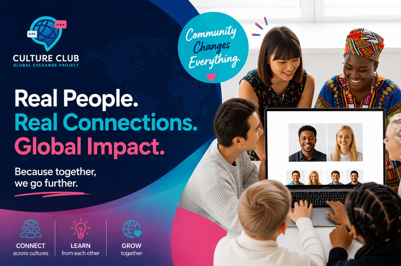 Culture Club visual highlighting global connection and shared impact.